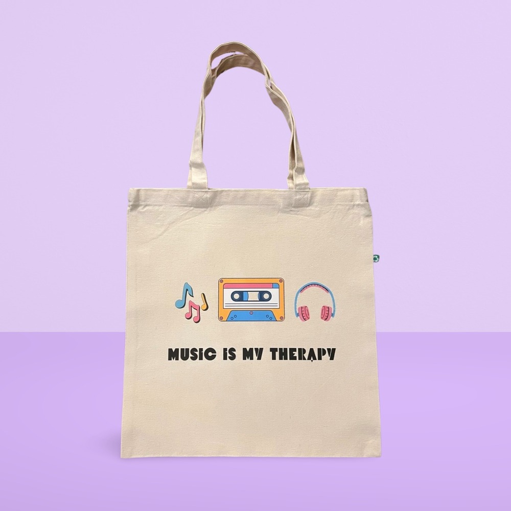 Music Is My Therapy Tote‎ Bag